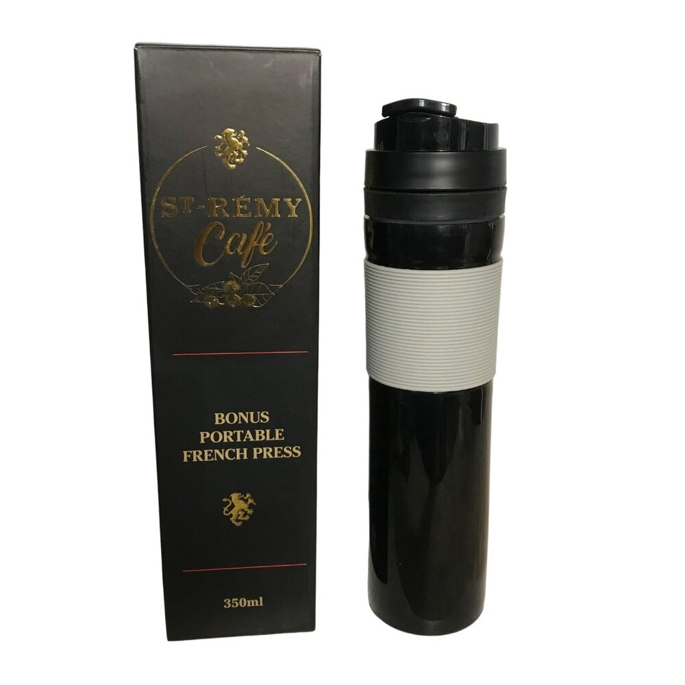 St-Rémy Café Portable French Press Coffee Maker 350ml Travel Mug With Bonus Cold